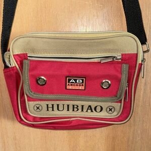Anchor Blue Trendy Crossbody Bag with Huibiao Logo